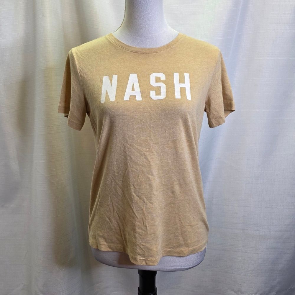 Nash Collection Tan Crewneck Short Sleeve Tee Size Small